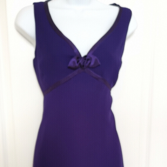 Evan Picone Royal Purple Dress Empire Cut Size 4 - Picture 8 of 10